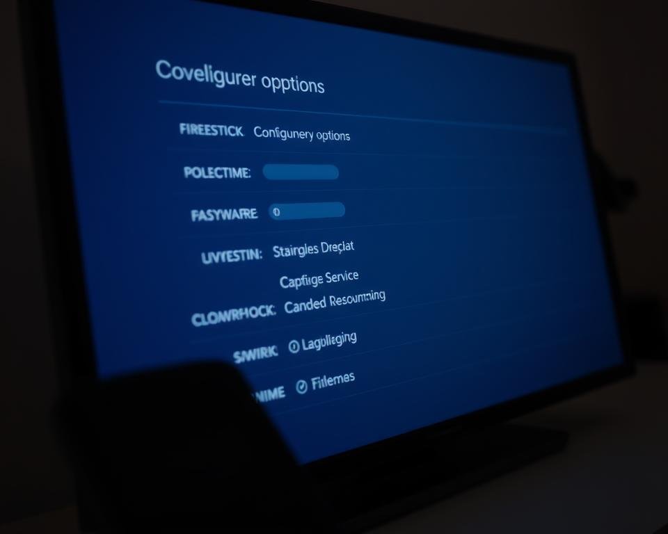 A close-up view of a Firestick's developer options settings screen, displaying various configuration options and toggles in a clean, minimalist interface. The screen is evenly lit, with a soft, warm glow to create a sense of professionalism and attention to detail. The camera angle is slightly elevated to showcase the entire settings menu, allowing the viewer to clearly see the different options available for customizing the Firestick's functionality. The overall mood is one of clarity and simplicity, reflecting the straightforward nature of the configuration process.