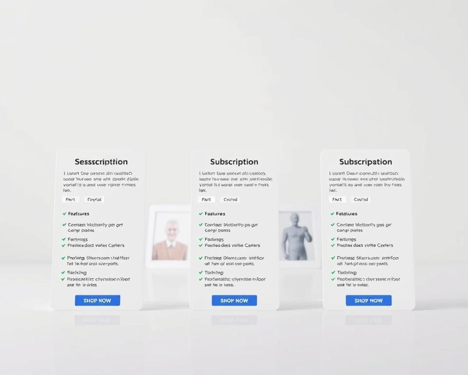 A neatly organized comparison of three distinctive subscription plans, displayed against a clean, minimalistic background. The foreground features three plan cards, each with a clear title, detailed features, and pricing information. The middle ground showcases subtle icons or graphics that visually highlight the key differences between the plans. The background maintains a serene, professional atmosphere, with soft lighting and a slight depth of field to draw the viewer's attention to the central elements. The overall composition conveys a sense of clarity, making it easy for the reader to understand the value and distinctions between the various subscription options.