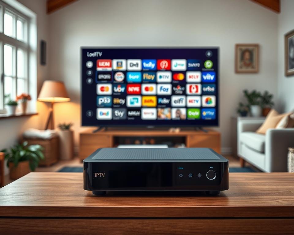 A vibrant and authentic depiction of British IPTV local channels, showcasing the diverse range of programming available to UK residents. In the foreground, a sleek and modern IPTV set-top box sits atop a minimalist wooden surface, casting a soft glow from its display. The middle ground features a meticulously crafted interface, showcasing a variety of local channel logos and thumbnails, highlighting the localized and personalized nature of the service. In the background, a warm and inviting living room setting with traditional British decor and natural lighting, creating a cozy and familiar atmosphere. The overall composition conveys the seamless integration of IPTV technology into the everyday lives of UK residents, providing a truly localized and tailored viewing experience. A vibrant and authentic depiction of British IPTV local channels, showcasing the diverse range of programming available to UK residents. In the foreground, a sleek and modern IPTV set-top box sits atop a minimalist wooden surface, casting a soft glow from its display. The middle ground features a meticulously crafted interface, showcasing a variety of local channel logos and thumbnails, highlighting the localized and personalized nature of the service. In the background, a warm and inviting living room setting with traditional British decor and natural lighting, creating a cozy and familiar atmosphere. The overall composition conveys the seamless integration of IPTV technology into the everyday lives of UK residents, providing a truly localized and tailored viewing experience.
